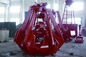 Red 40t Four Rope Excavator Grab With 8 m3 Bucket For Minerals / Ore Handling تامین کننده
